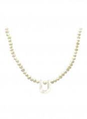 Pearls Strand Letter U Necklace