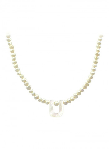 Pearls Strand Letter U Necklace