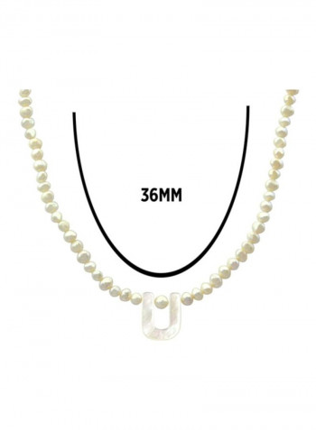 Pearls Strand Letter U Necklace