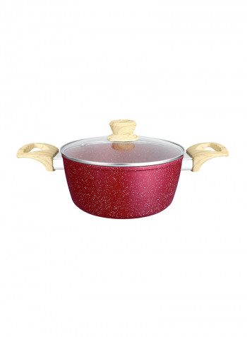 15 Piece Premium Granite Coated Aluminium Cookware Set Red