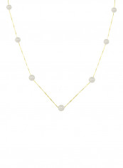 18 Karat Solid Gold 5-7 mm Gradual Built In Pearls Chain Necklace