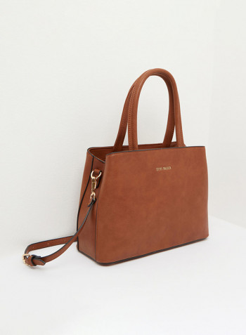 Comfortable Camellia Satchel Handbag Brown
