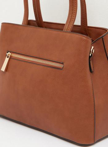 Comfortable Camellia Satchel Handbag Brown