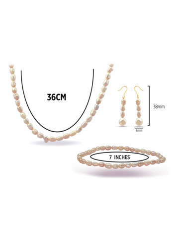 10 Karat Gold With Pearls Jewellery Set