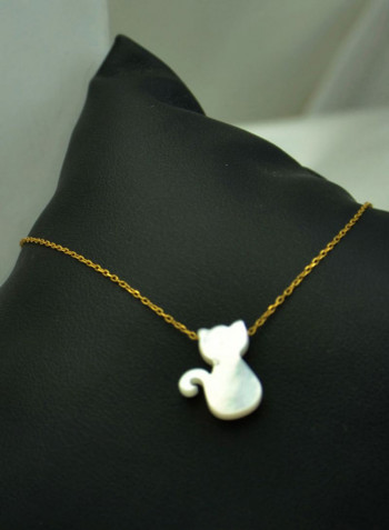 18 Karat Gold Cat Shape Mother Of Pearl Bracelet