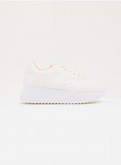 Angeles Lace Up Sneaker White/Orange