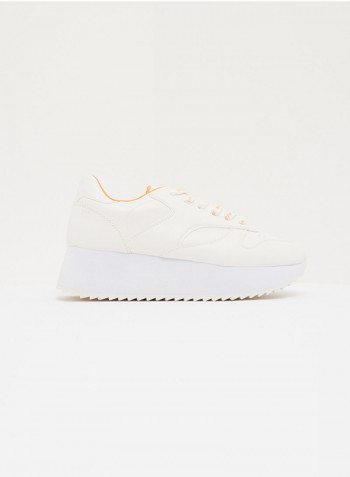 Angeles Lace Up Sneaker White/Orange