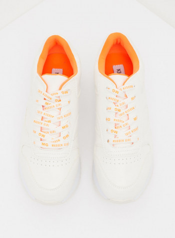 Angeles Lace Up Sneaker White/Orange