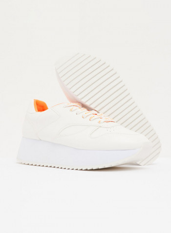 Angeles Lace Up Sneaker White/Orange