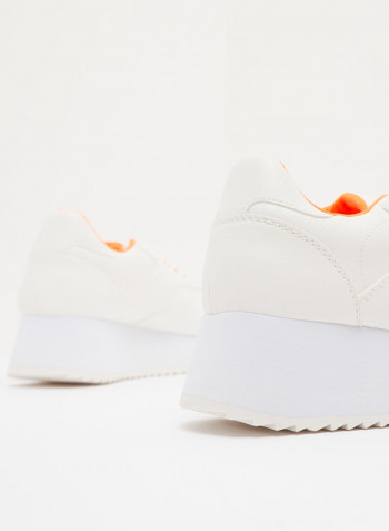 Angeles Lace Up Sneaker White/Orange