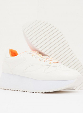 Angeles Lace Up Sneaker White/Orange