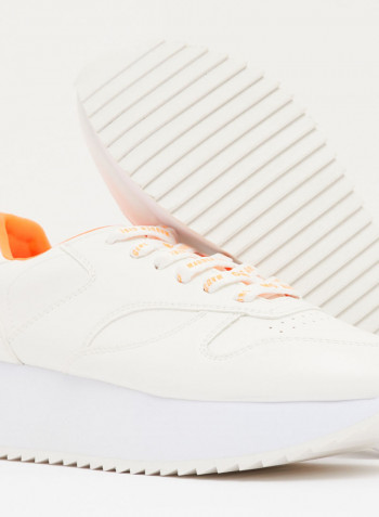 Angeles Lace Up Sneaker White/Orange
