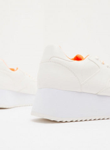 Angeles Lace Up Sneaker White/Orange