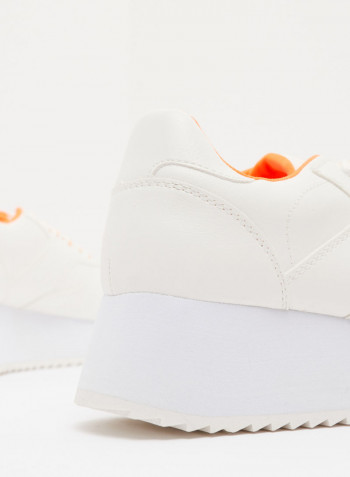 Angeles Lace Up Sneaker White/Orange