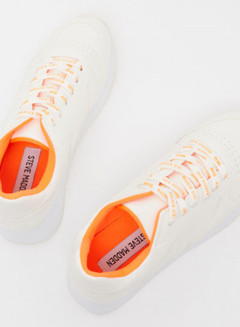 Angeles Lace Up Sneaker White/Orange