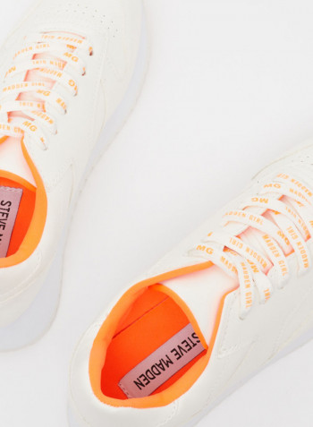 Angeles Lace Up Sneaker White/Orange