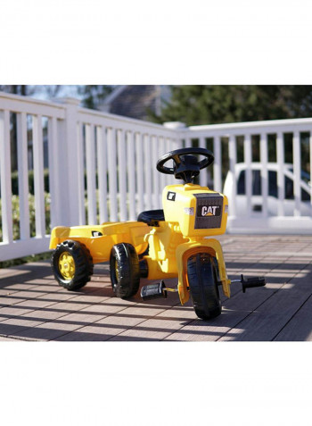 3 Wheeler Cat Ride-On Tractor With Trailer 109x47x56centimeter