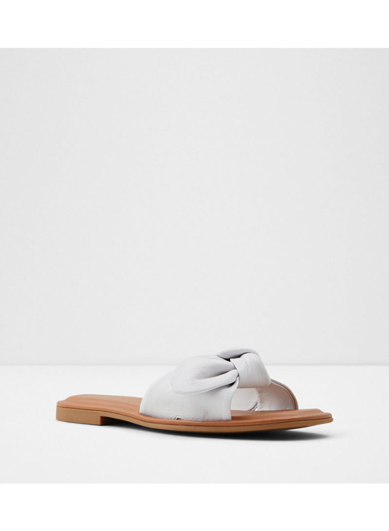 Abayrith Bow Details Flat Sandals White