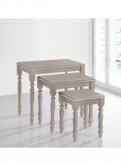 3-Piece Ardon Nesting Table Grey 130.5x100.5x135.4cm