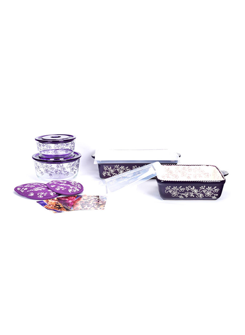 7-Piece Floral Lace All-In-One Bakers Bundle purple
