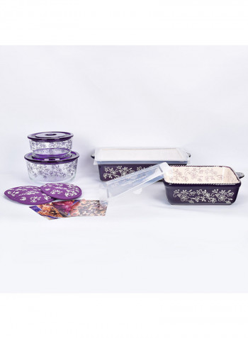 7-Piece Floral Lace All-In-One Bakers Bundle purple