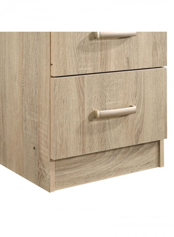 Cooper 2-Drawer 1-Door Wardrobe With Mirror And Lock Beige 40x200x52cm