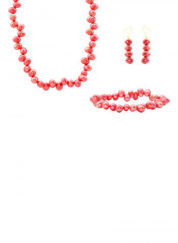 10 Karat Gold With Pearls Jewellery Set