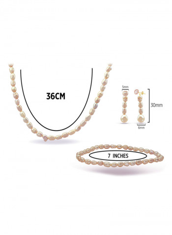 10 Karat Gold With Pearls Jewellery Set