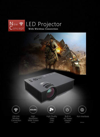 1200 Lumens HD LCD Projector UC46 Black