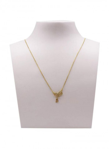 14 Karat Gold Plated Letter B Pendant Necklace