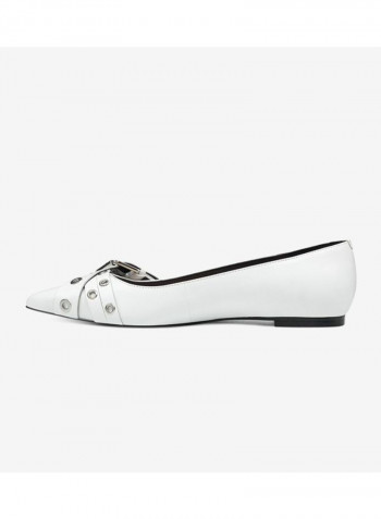 Averie Flat Ballerina White