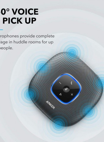 PowerConf Bluetooth Conference Speakerphone With 6 Microphones And USB-C 4.9x4.9x1.1inch Black