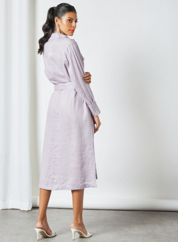 Linen Shirt Dress Lilac
