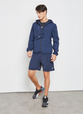 Training Road Trip Woven Packable Jacket Navy