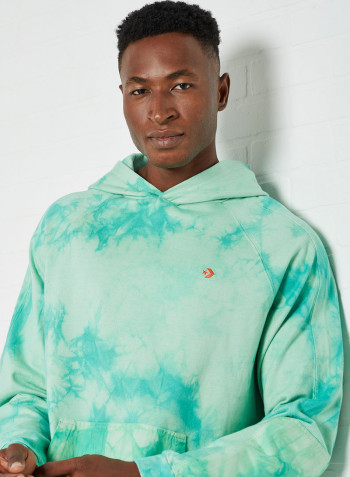 Marble Tie Dye Hoodie Green