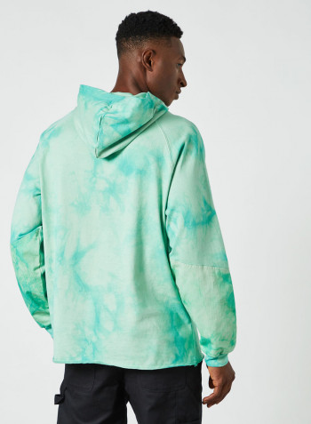 Marble Tie Dye Hoodie Green