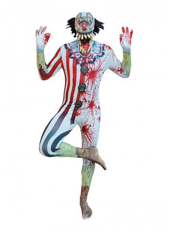 Zombie Clown Jaw Dropper Costume M