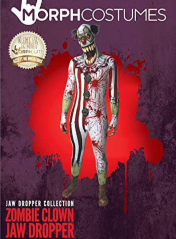 Zombie Clown Jaw Dropper Costume M