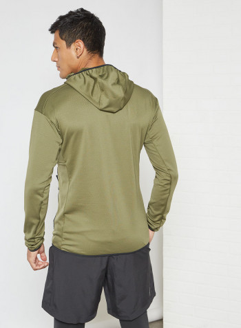 Terrex Tech Fleece Lite Hiking Jacket Olive/Black