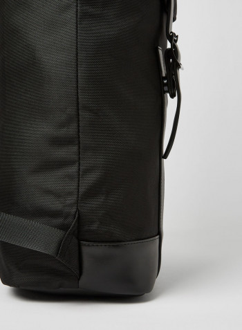 Flap Over Buckled Backpack Black