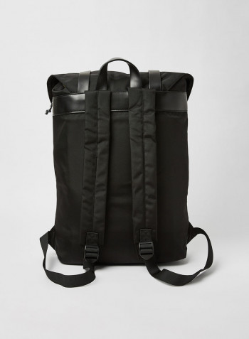 Flap Over Buckled Backpack Black
