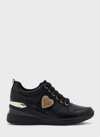 Lace-Up High Top Sneakers Black