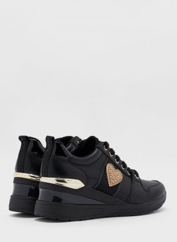 Lace-Up High Top Sneakers Black
