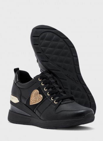 Lace-Up High Top Sneakers Black