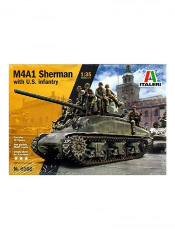 Sherman With US Infantry Figures 14 x 9 x 2inch