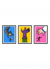 3-Piece Spiderman Poster With Frame Set Multicolour 50 x 40centimeter