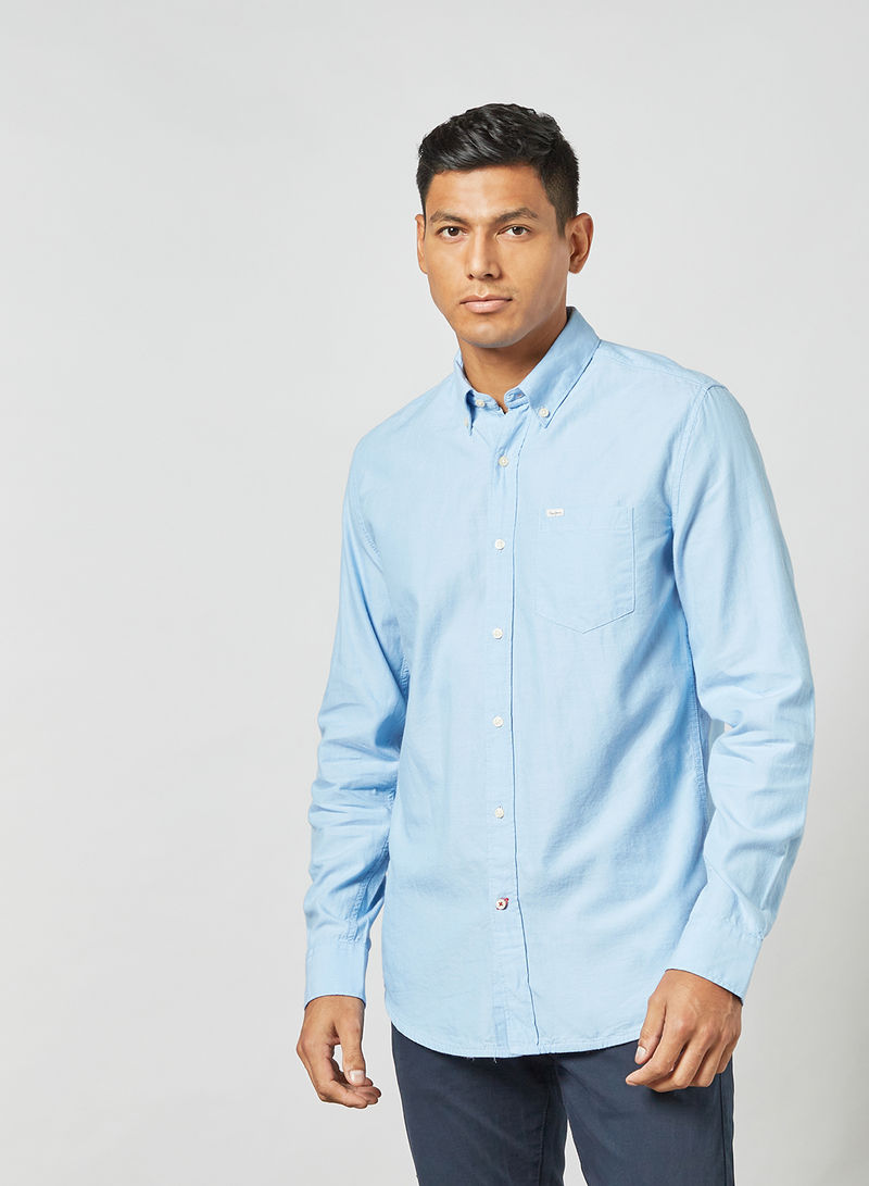 Barret Collar Oxford Shirt Blue