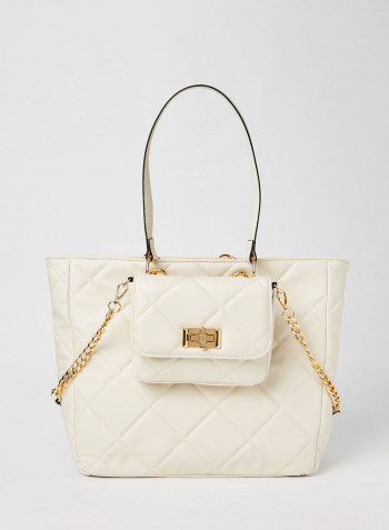 Iboecia Quilted Shopper Bag Bone