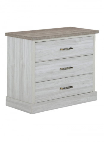Angelic 3-Drawer Dresser Beige 90 x 75 x 45centimeter