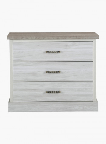 Angelic 3-Drawer Dresser Beige 90 x 75 x 45centimeter
